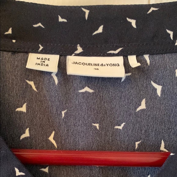 Navy Blue Patterned Women's Jacket - Picture 2 of 5